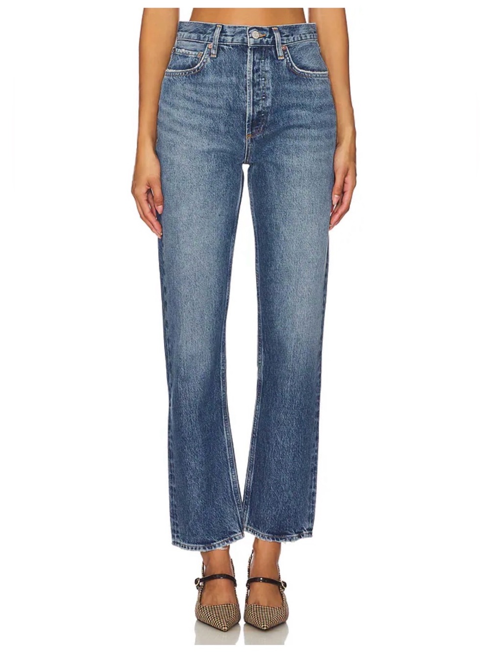 Agolde Denim 90s Pinch Waist Long High Rise Straight Jeans